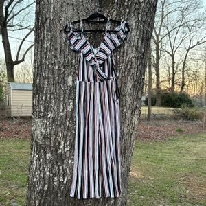 Xhilaration striped jumpsuit
